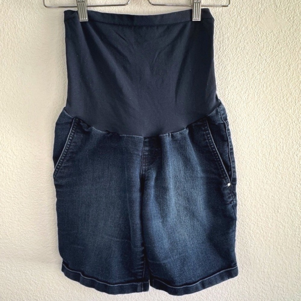 Motherhood Maternity Secret Fit Belly Dark Wash Denim Shorts Cuffed Small